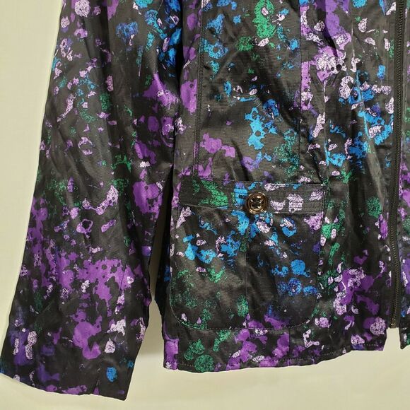 Laura Ashley Womens Jacket Size XL Multicolor Lightweight Zip Pockets Metallic - Picture 6 of 11